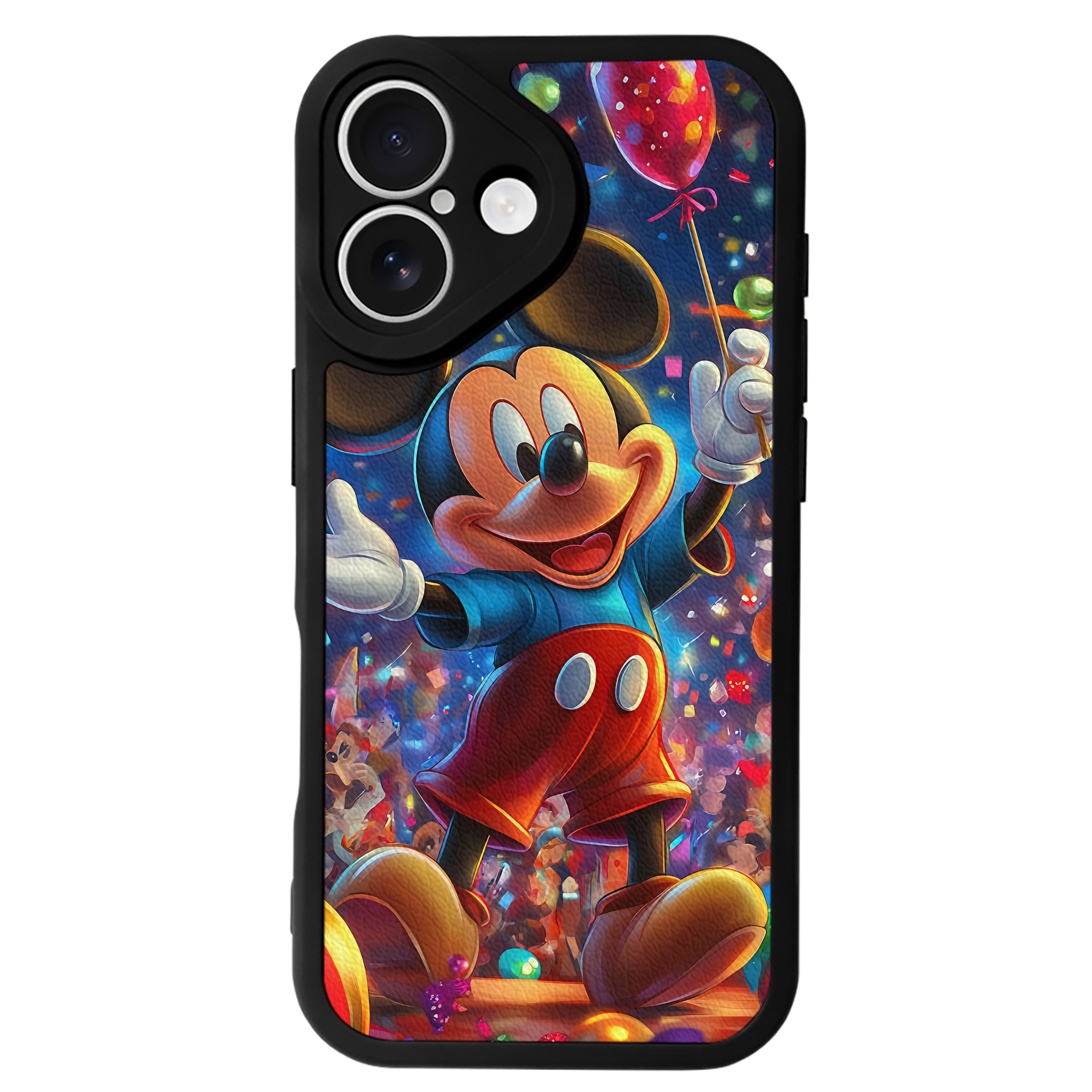 （画像用） ミッキーマウス Mickey Mouse 【iPhone 16シリーズ対応】シリコンスマホケース（レザー調） 材質：シリコン